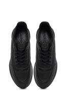 Erkek Siyah Bağcıklı Kalın Tabanlı Deri Casual Sneaker | Derimod
