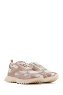 Women's Pink Lace-Up Thick-Soled Sneaker | Derimod