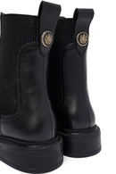 Women's Black Leather Chelsea Boot | Derimod