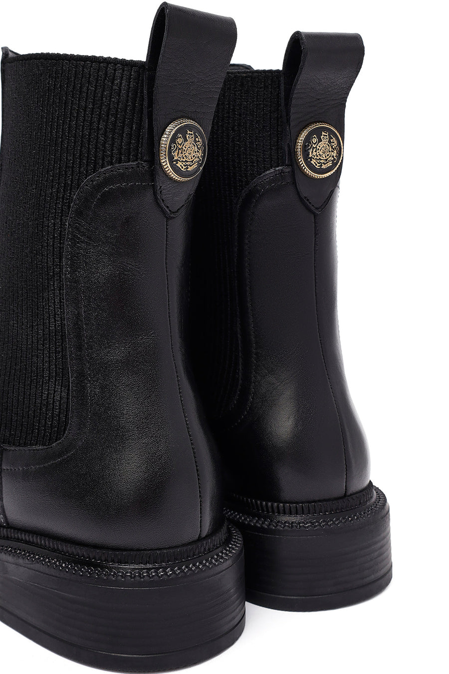 Women's Black Leather Chelsea Boot