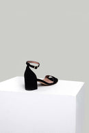 Suede Ankle Strap Women's Leather Heeled Sandals | Derimod