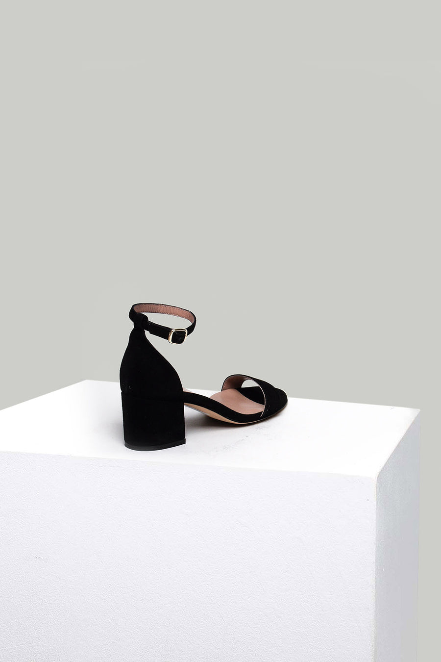 Suede Ankle Strap Women's Leather Heeled Sandals