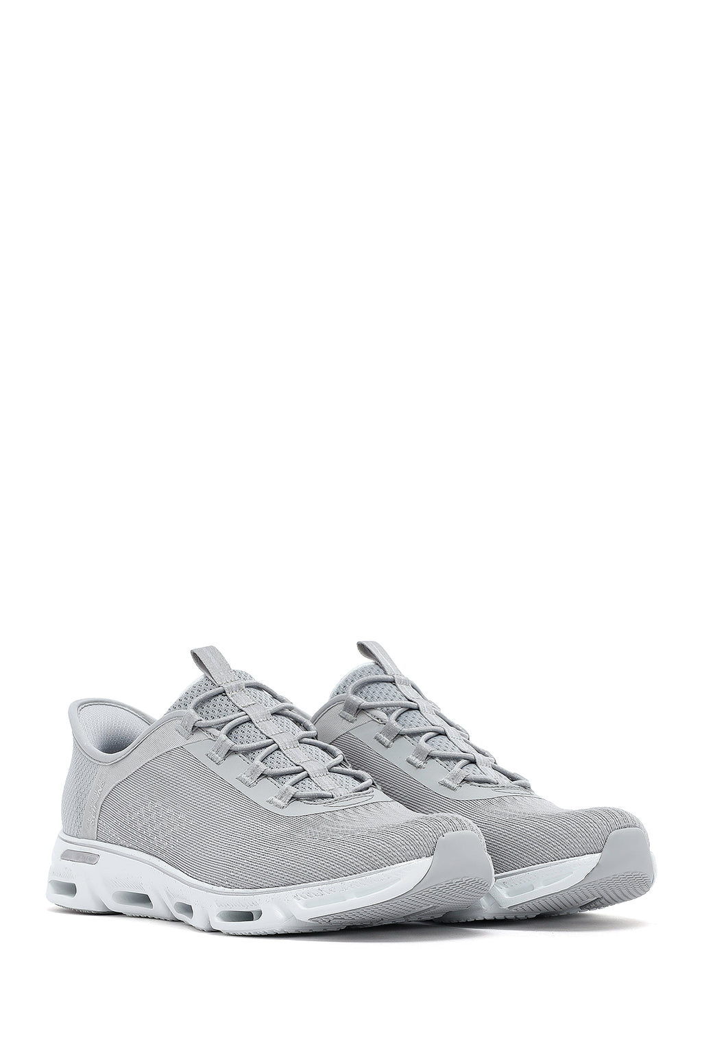 Skechers Kadın Gri Glide Step Gratify Bağcıklı Kumaş Sneaker