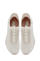Skechers Women's Beige Glide Step Gratify Lace-Up Fabric Sneakers | Derimod