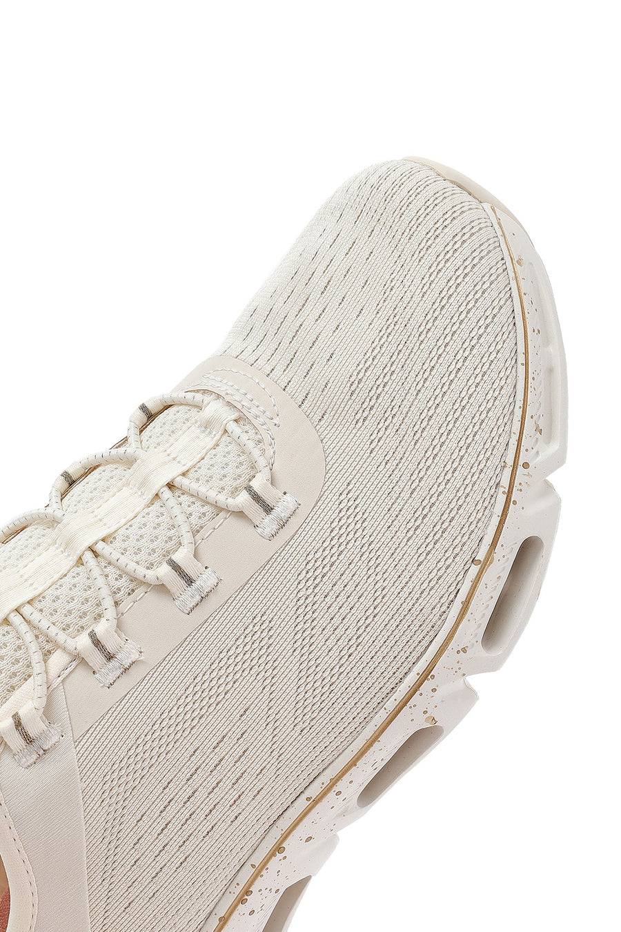 Skechers Women's Beige Glide Step Gratify Lace-Up Fabric Sneakers