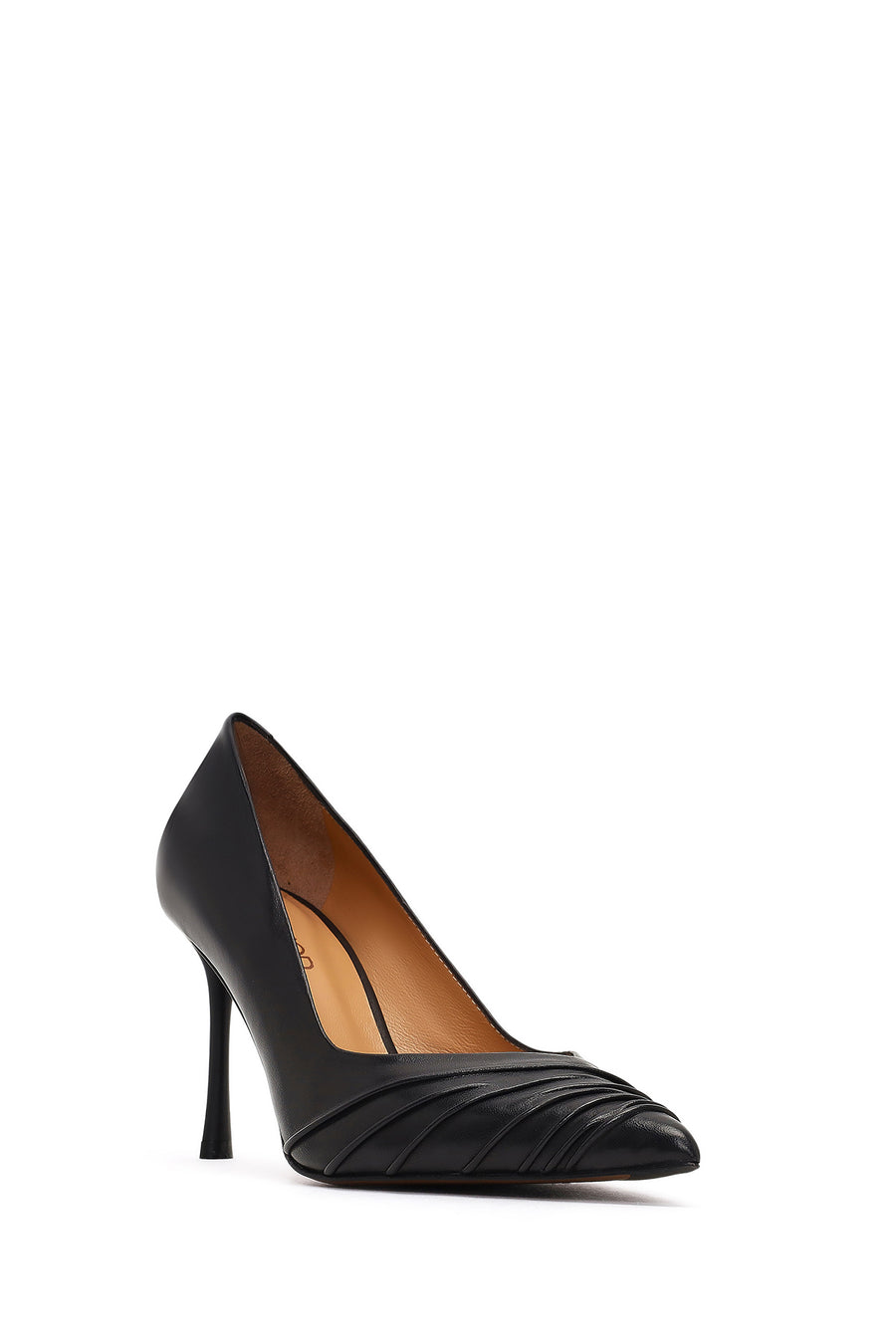 Women's Black Thin Heeled Leather Stiletto