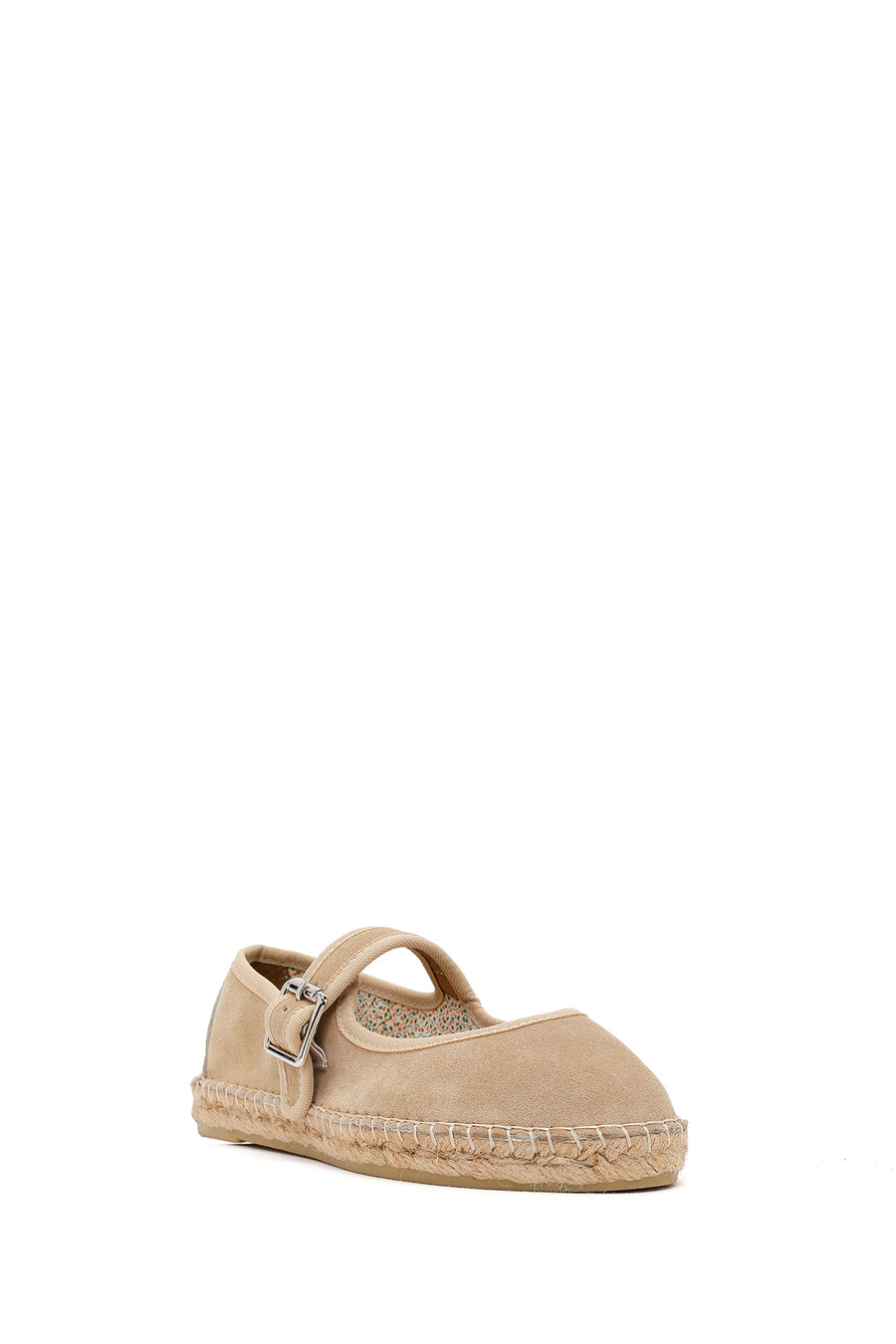 Women's Beige Strap Suede Leather Espadrilles