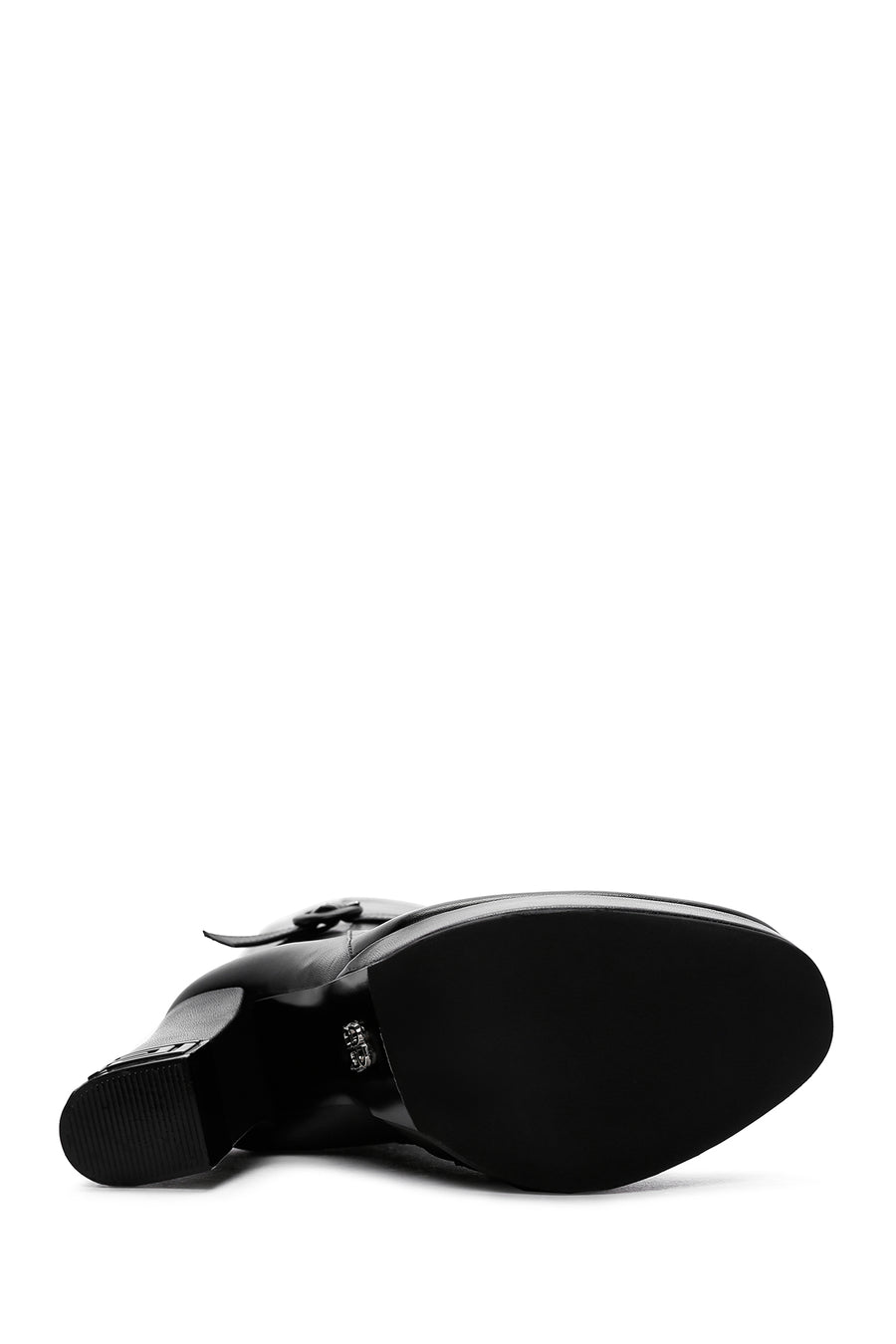 Women's Black Platform High Heel Leather Boots