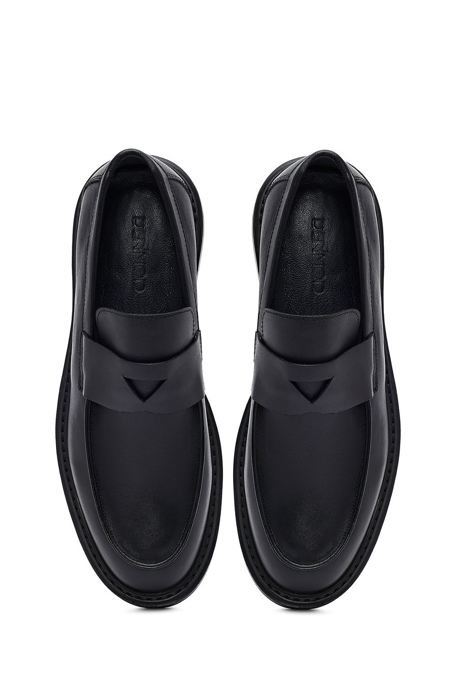 Male Black Leather Casual Loafers