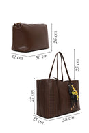 Woman Brown Accessory-Detail Printed Shoulder Bag | Derimod