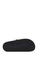 Women's Brown Buckled Suede Slippers | Derimod