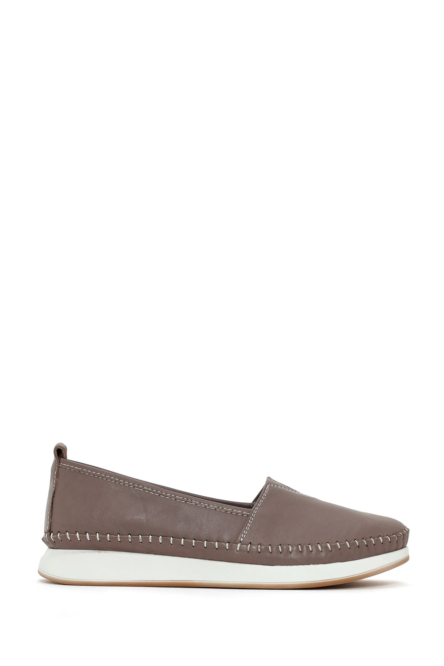 Women's Mink Thick-Soled Leather Comfort Loafer 25SFD332518 | Derimod