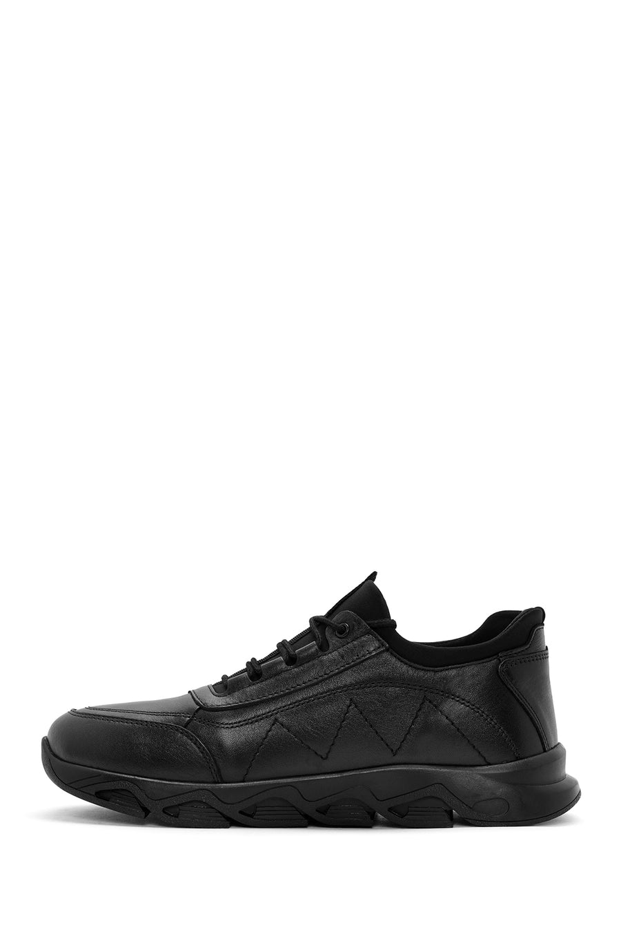 Men's Black Lace-up Leather Casual Shoes