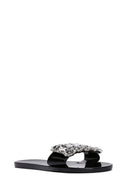 Women's Black Jelly Stone-Embellished Slippers | Derimod
