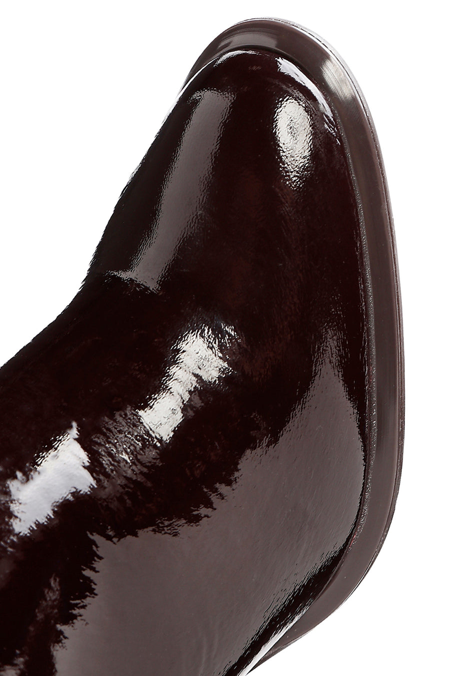 Women's Burgundy Thick Heeled Leather Boots