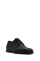 Men's Black Braided Leather Classic Shoes | Derimod