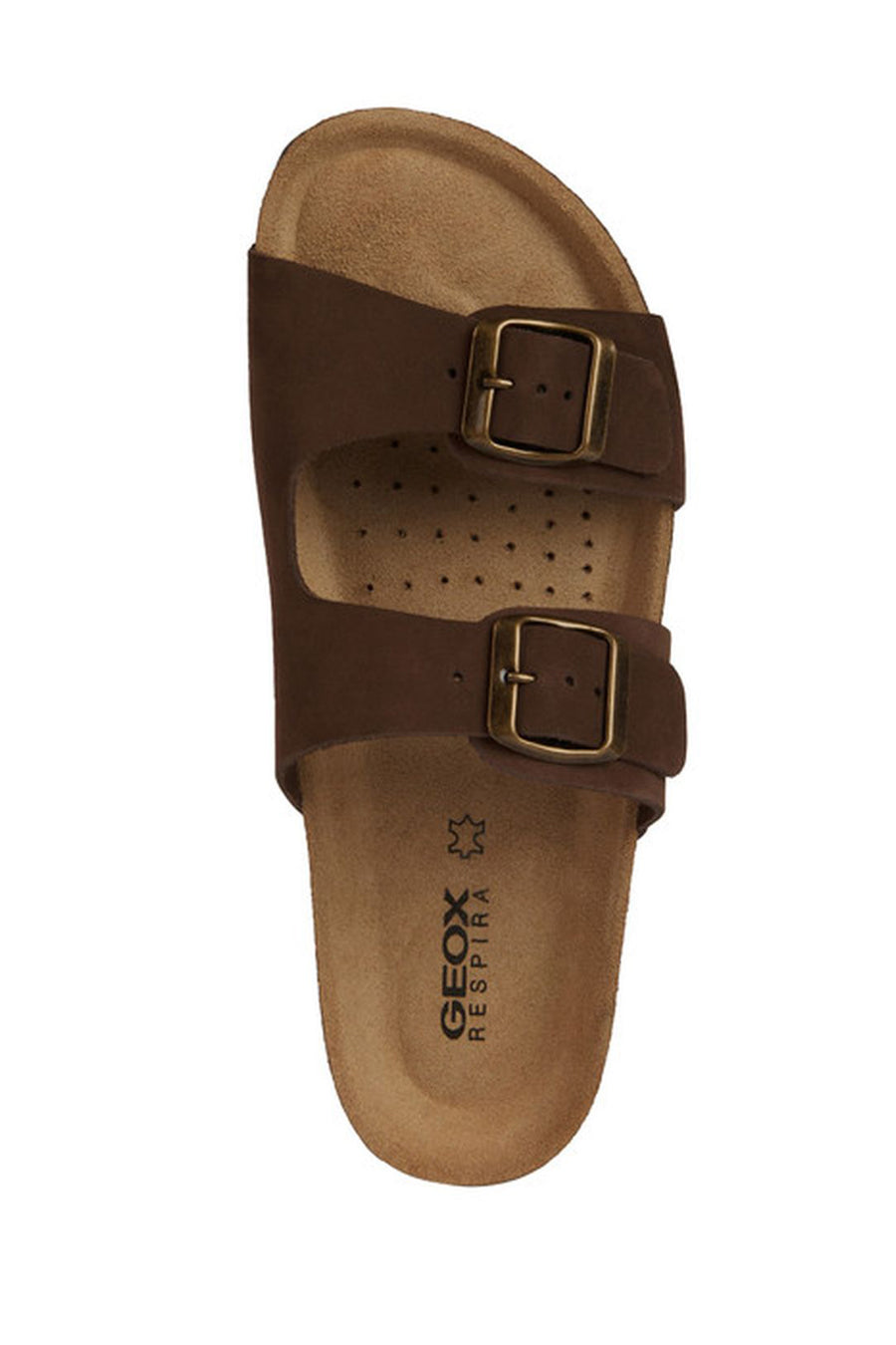 Geox Women's Brown D Brionia Nubuck Leather Slippers