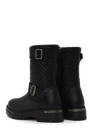 Harley Davidson Woman Black Joel Zip Closure Leather Boot | Derimod