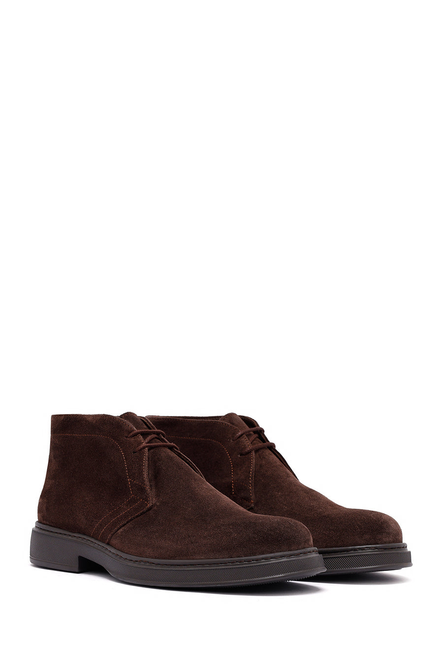 Male Brown Lace-up Suede Boots