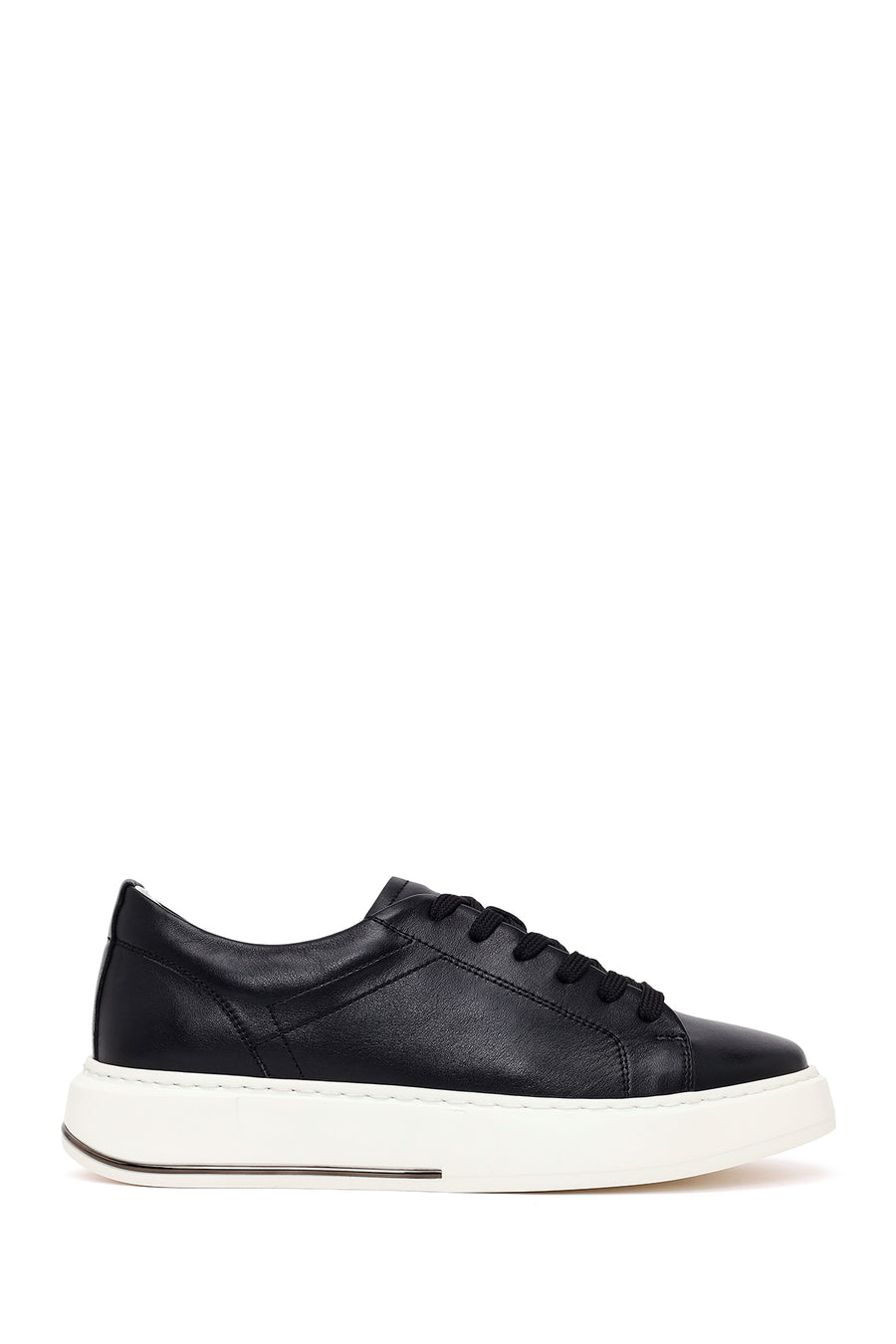 Erkek Siyah Bağcıklı Deri Sneaker 26SFD612118 | Derimod