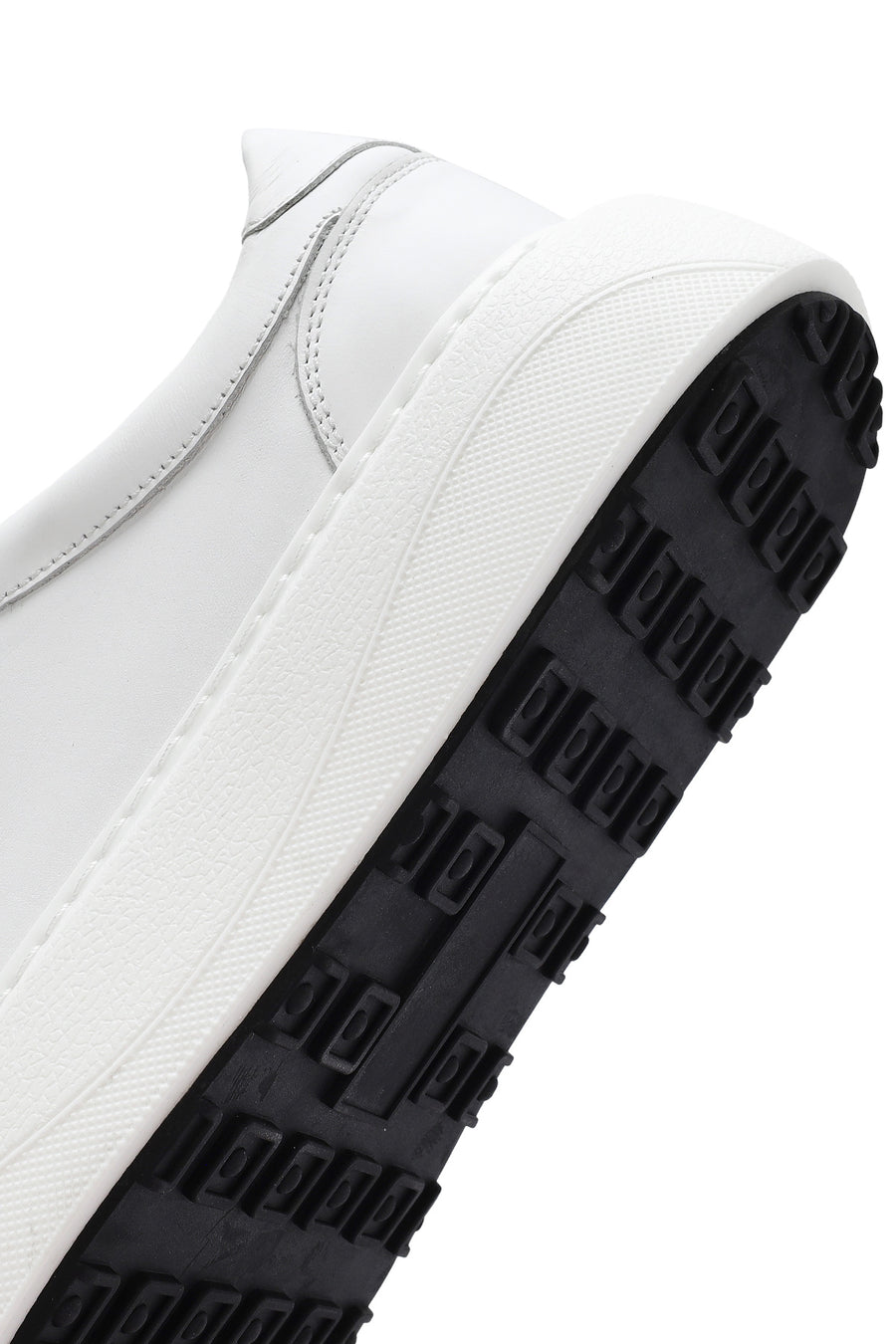 Erkek Beyaz Bağcıklı Kalın Tabanlı Deri Sneaker