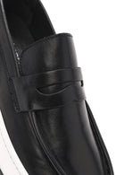 Men's Black Chunky Leather Loafers | Derimod