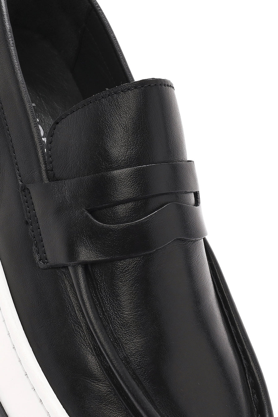 Men's Black Chunky Leather Loafers