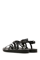Women's Black Knit Detailed Sandals | Derimod