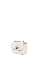 Woman Cream Long-Strap Quilted Mini Crossbody Bag | Derimod