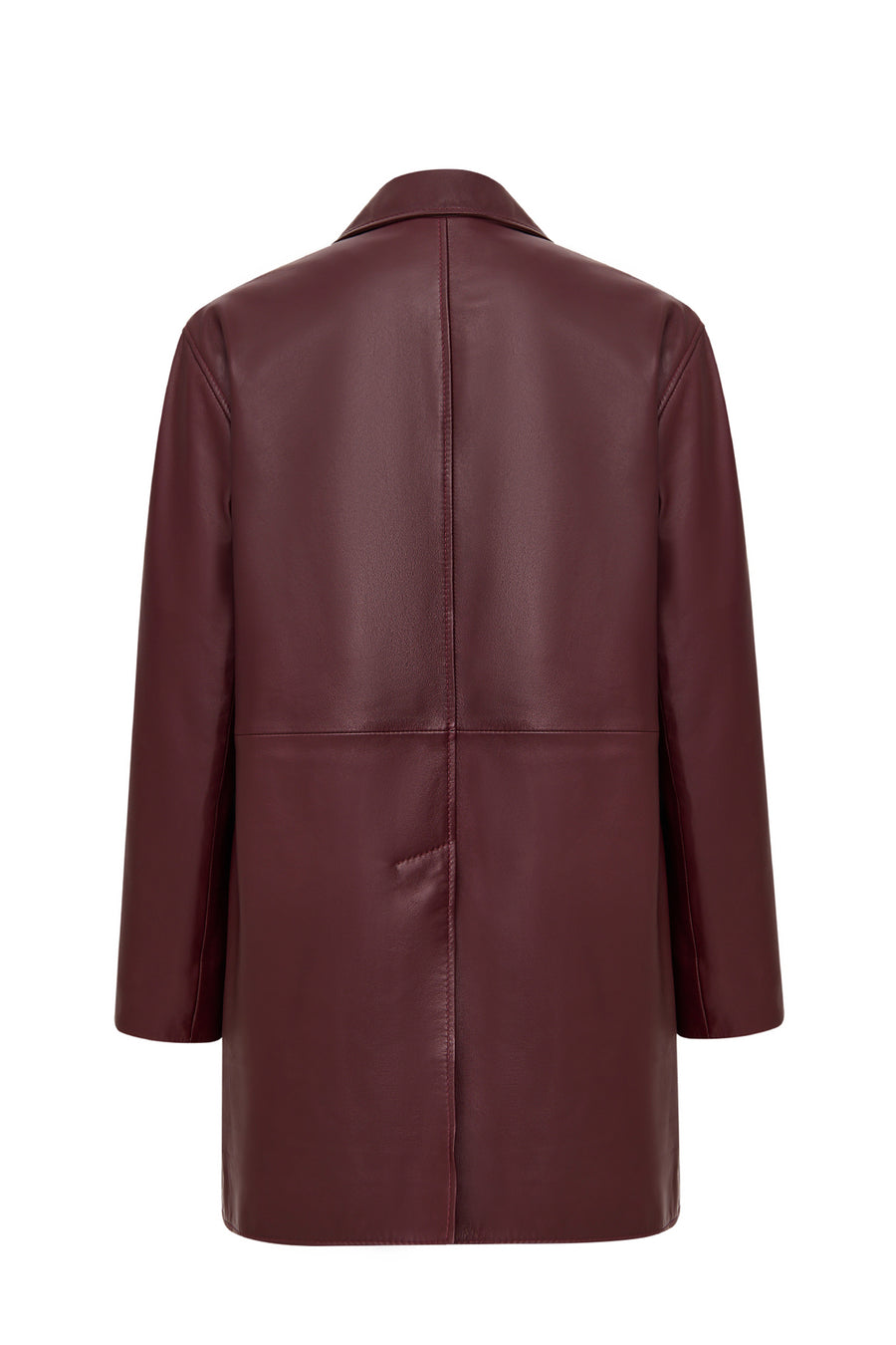 Emma Women's Burgundy Long Leather Coat