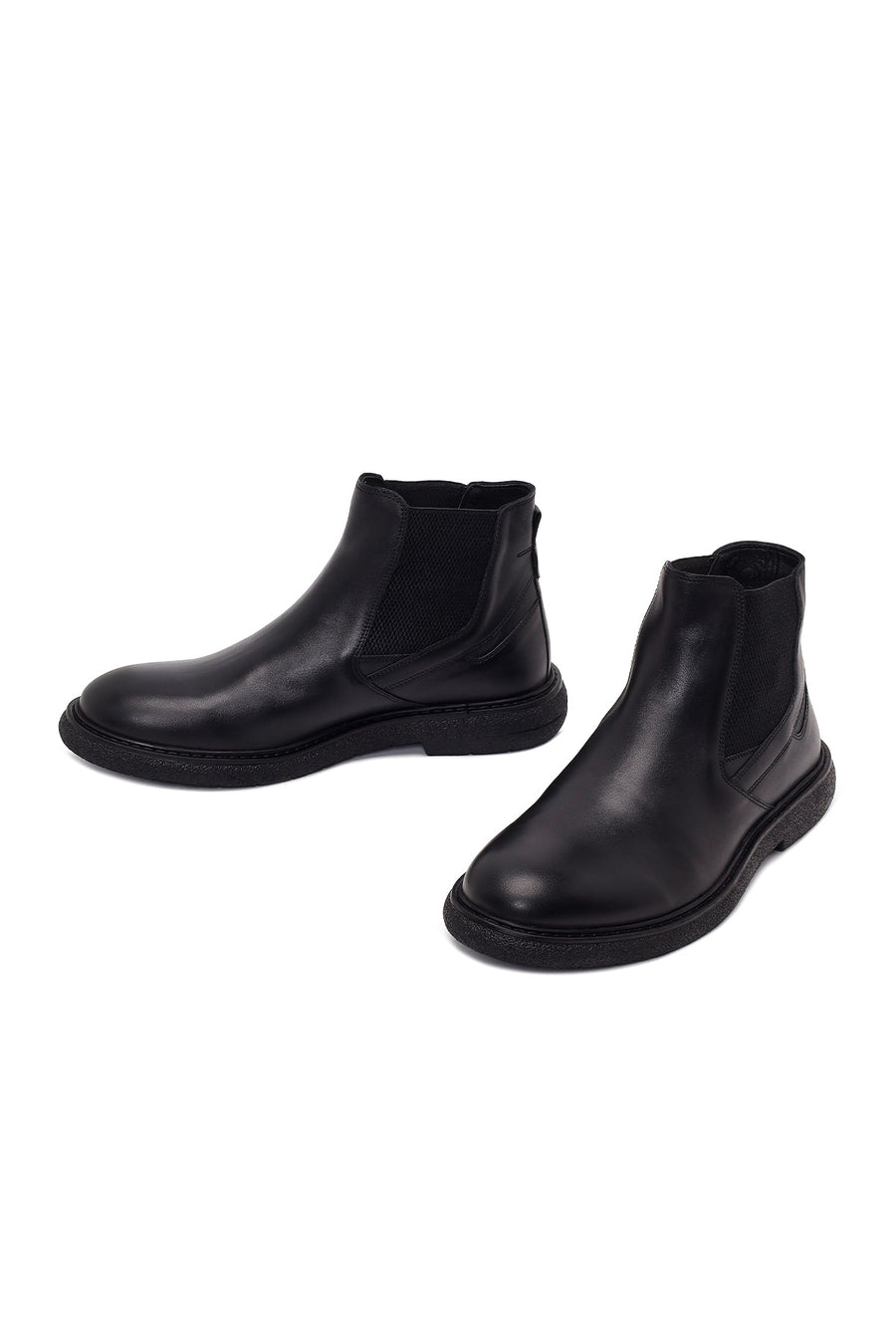 Male Black Leather Casual Chelsea Boots