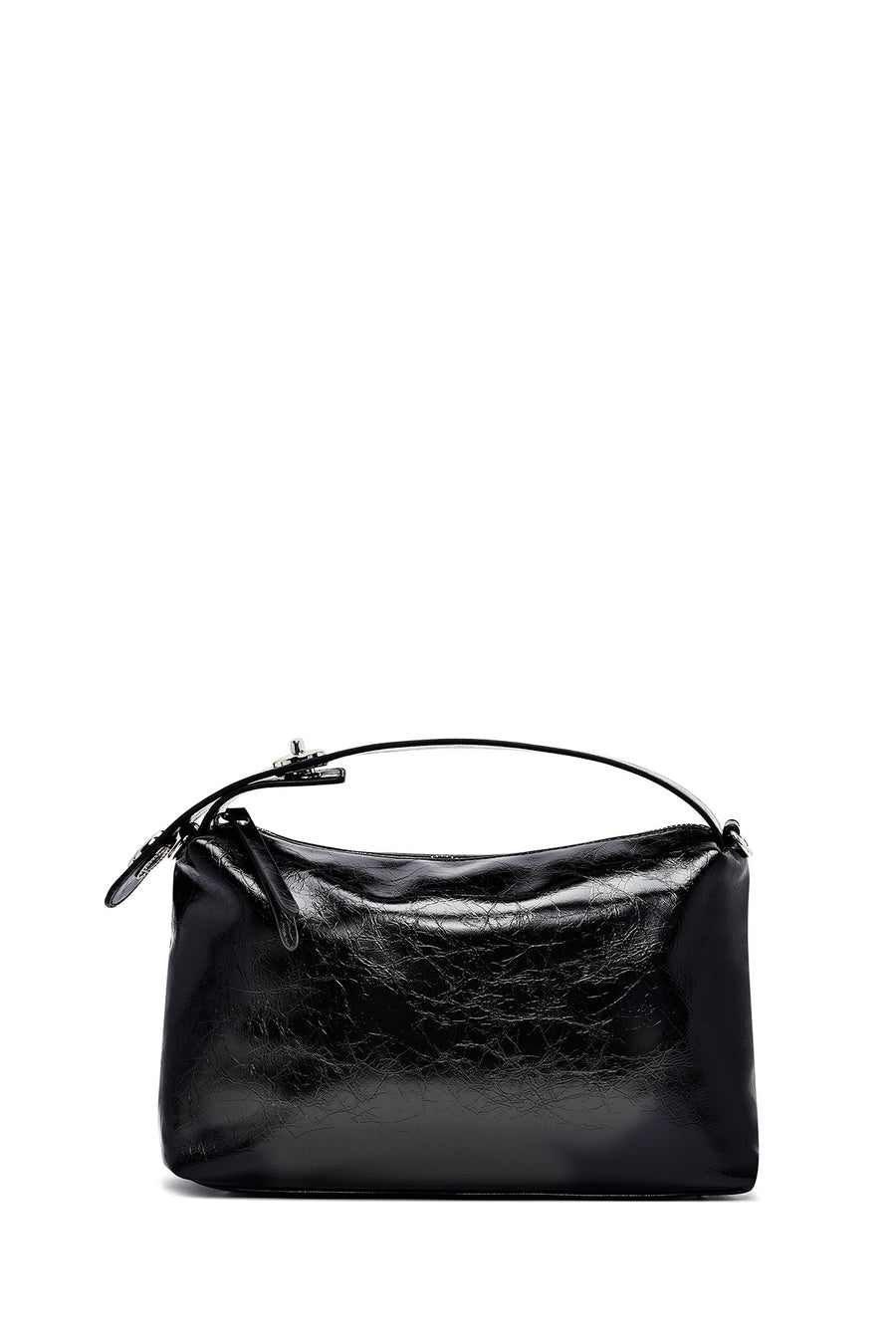 Women's Black Long Strap Chain Detailed Shoulder Bag