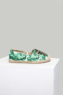 Embroidered Green Women's Espadrilles | Derimod