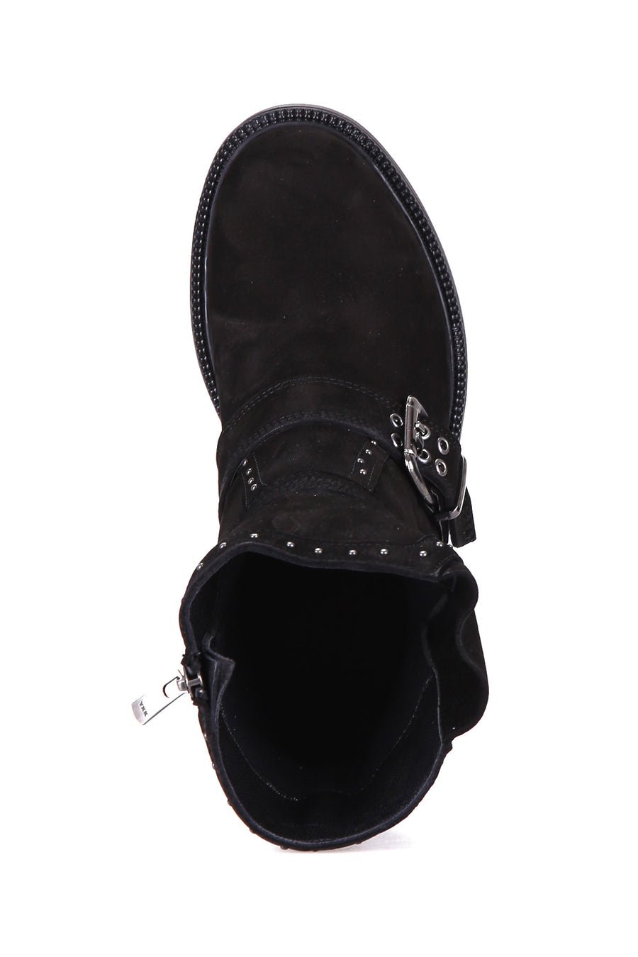 Women's Suede Boots with Stud and Buckle Detail