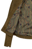 Lara Woman Green Short Suede Leather Jacket | Derimod