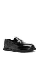 Male Black Leather Casual Loafers | Derimod