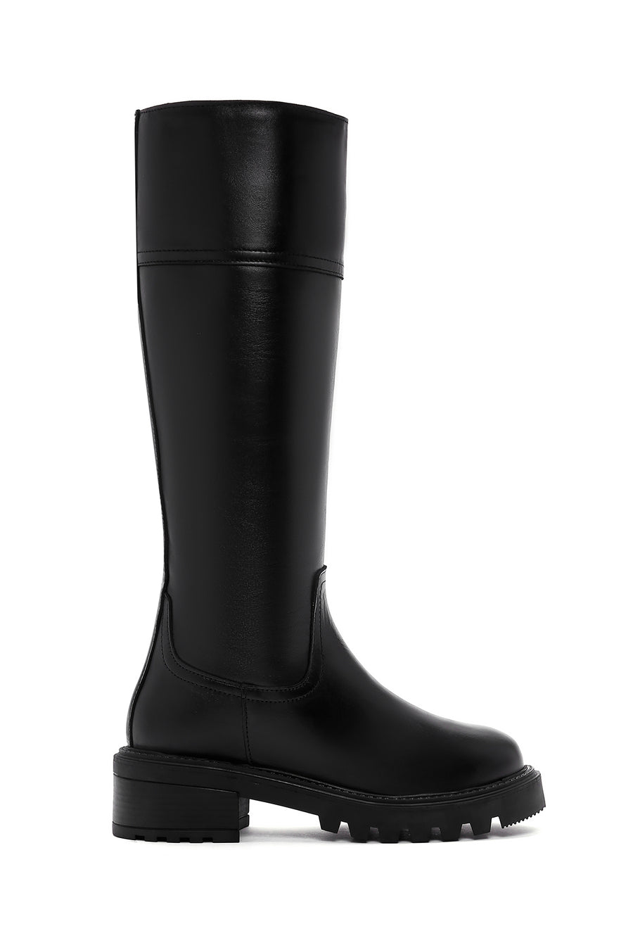 Women's Black Thick Soled Casual Leather Boots 23WFD188018 | Derimod
