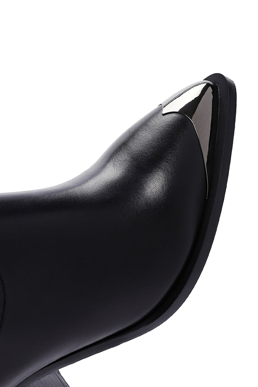 Women's Black Heeled Leather Chelsea Boots