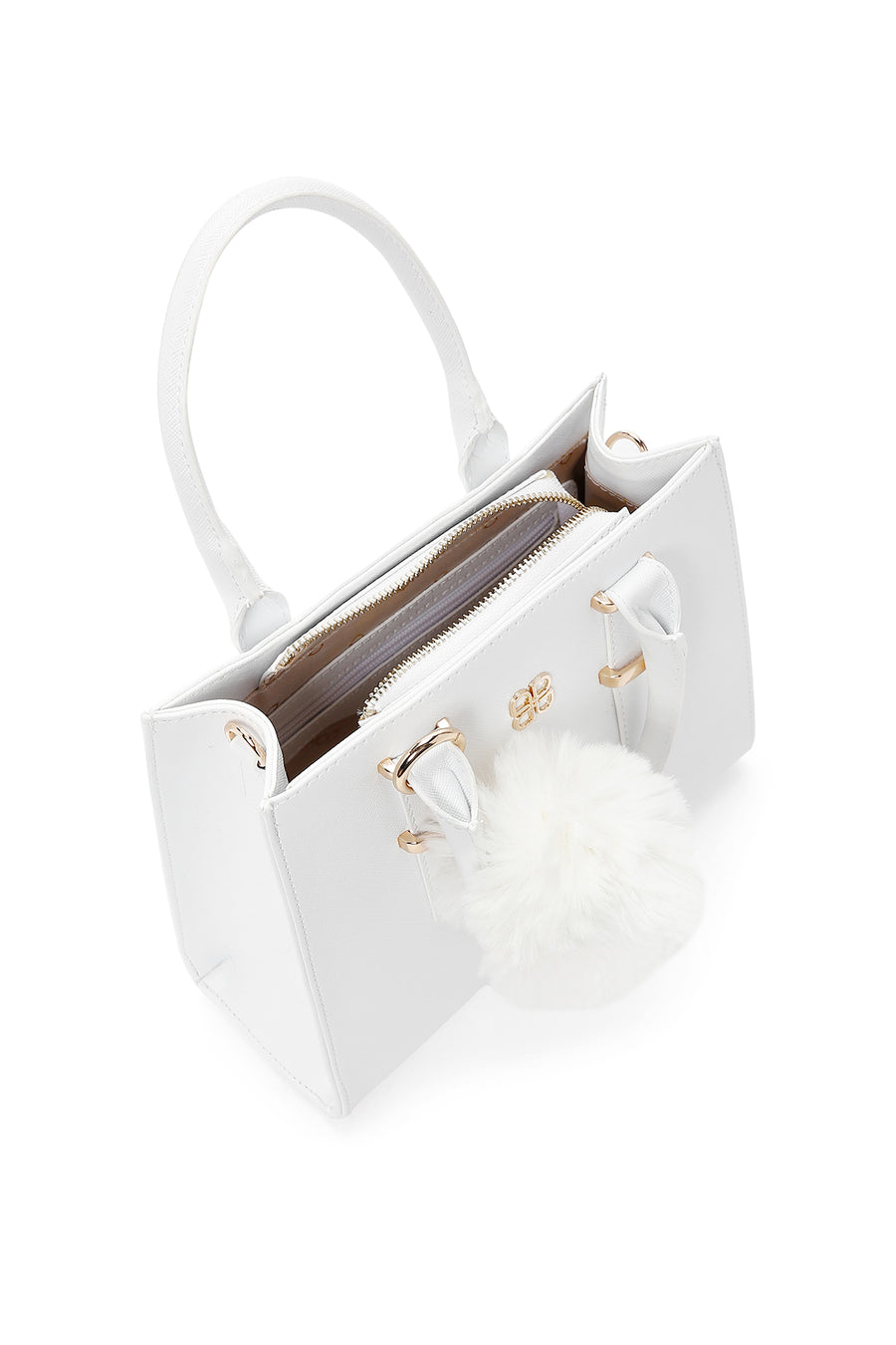 Women's White Long Strap Accessory Handbag