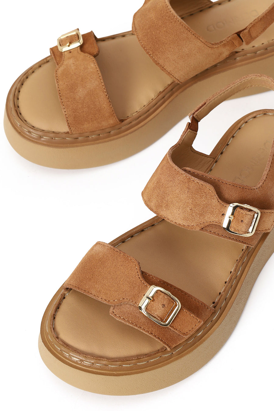 Woman Powder Thick-Soled Suede Comfort Sandal
