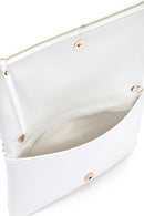 Women's White Long Chain Strap Braided Clutch Bag | Derimod