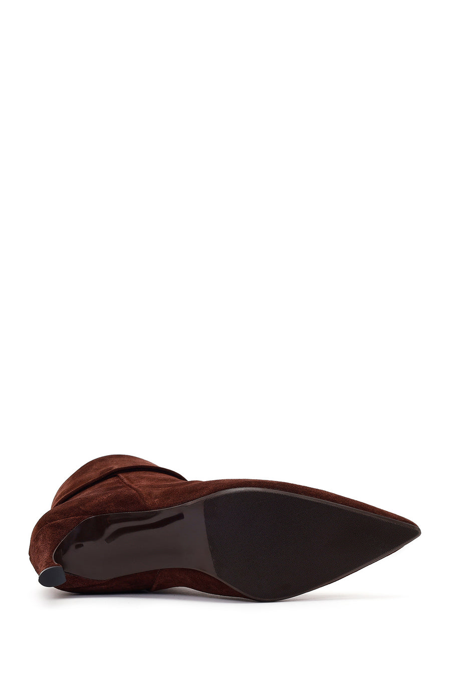 Woman Brown Thin-Heeled Suede Boots
