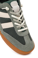 Women's Green Lace-up Leather Sneaker | Derimod