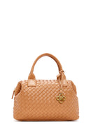 Women's Camel Long Strap Knitted Shoulder Bag | Derimod
