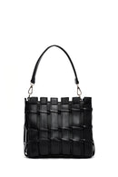 Women's Black Long Strap Knitted Shoulder Bag | Derimod
