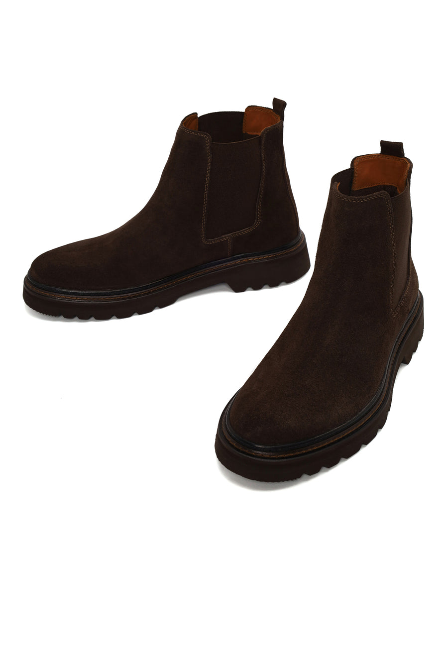 Male Brown Suede Casual Chelsea Boots