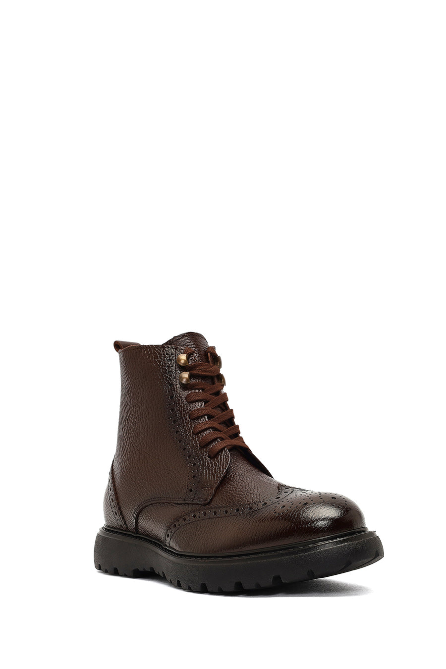 Men's Brown Zipper Leather Boot