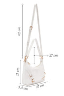 Women's White Long Strap Patent Leather Shoulder Bag | Derimod