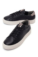 Kadın Siyah Bağcıklı Deri Sneaker | Derimod