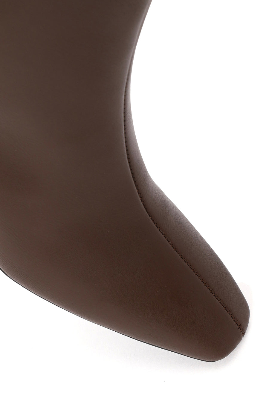 Woman Brown Zip Closure Heeled Boots